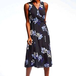 Banana Republic Sleevless Floral Wrap Dress